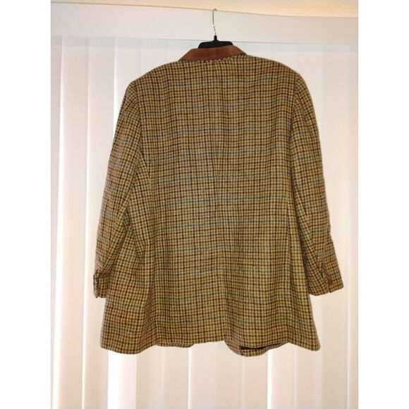 Vtg Lauren Ralph Lauren Brown Houndstooth Equestrian Wool Blazer Old Money 20W - Picture 5 of 10
